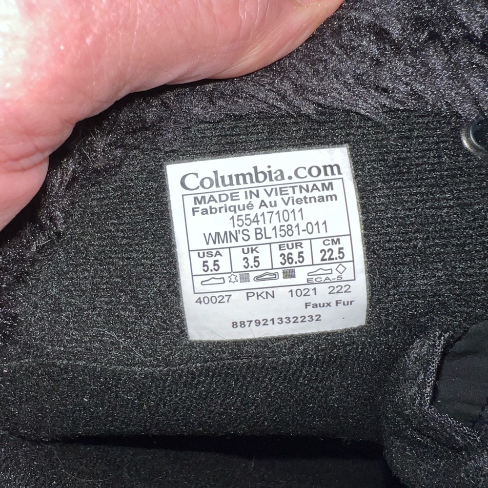 COLUMBIA WOMEN'S ICE MAIDEN II BLACK/COLUMBIA BOOTS SIZE: 5.5 (BL1581-011) - Picture 4 of 13